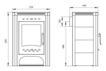 Печь-камин со стеклом Бавария фото в Гродно
