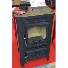 Чугунный камин со стеклом Бавария Оптима Чугун с плитой фото в интерьере в Гродно