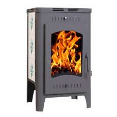 Стальной камин Бавария Оптима Незабудка со стеклом фото в Гродно