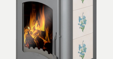 Недорогой камин Бавария Оптима Незабудка со стеклом фото в Гродно