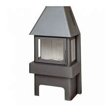 Стальной камин Бавария три стекла графит фото в Гродно