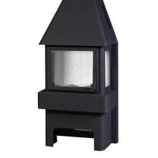 Печь-камин Бавария 3 стекла чёрная фото в Гродно