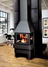 Недорогой камин Бавария 3 стекла чёрная фото в интерьере хай-тек в Гродно
