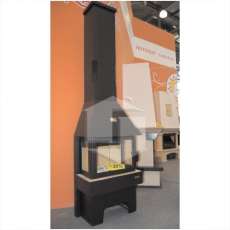 Недорогой камин Бавария 3 стекла чёрная фото в интерьере в Гродно