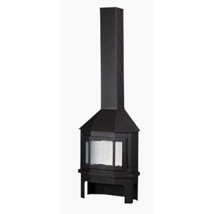 Камин Мюнхен пристенно-угловой чёрный Амазонка бай фото в Гродно