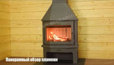 Недорогой камин со стеклом Бавария Мюнхен пристенно-угловой графит фото в Гродно