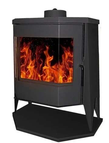 Печь-камин Бавария панорама призма с плитой Амазонка бай фото в Гродно