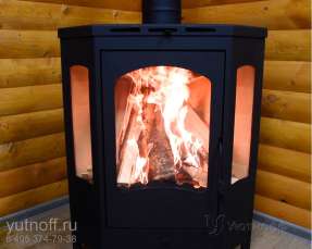 Стальной камин со стеклами Бавария панорама угловая фото в Гродно