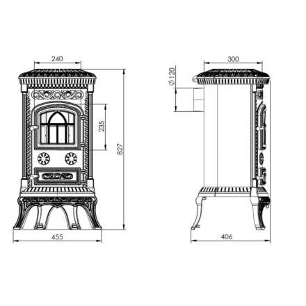 Купить Печь-камин NORDflam Plato patine чугун в Гродно Амазонка бай фото в Гродно