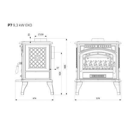 Купить Печь-камин Kawmet P7 (9.3 кВт) EKO в интерьере чугунный в Гродно фото в Гродно