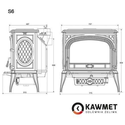 Купить Печь-камин KAWMET Premium SPHINX S6 (13,9 kW) в интерьере чугунный в Гродно фото в Гродно