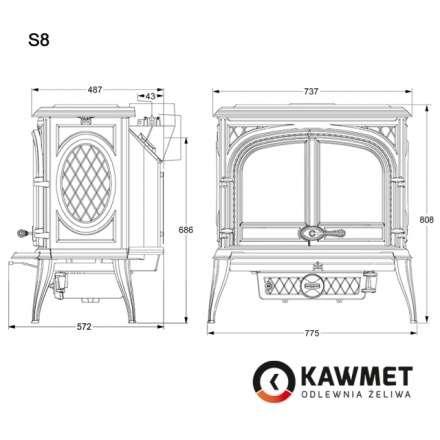 Купить Печь-камин Kawmet Premium S8 (13,9 кВт) в интерьере Амазонка бай фото в Гродно