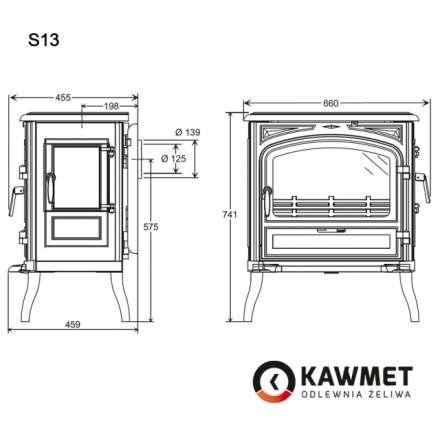 Купить Печь-камин KAWMET Premium EOS S13 (10 кВт) в интерьере чугунный в Гродно фото в Гродно