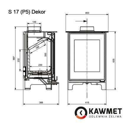  Купить Печь-камин Kawmet Premium S17 Dekor (4,9 кВт) в интерьере чугунный в Гродно фото в Гродно