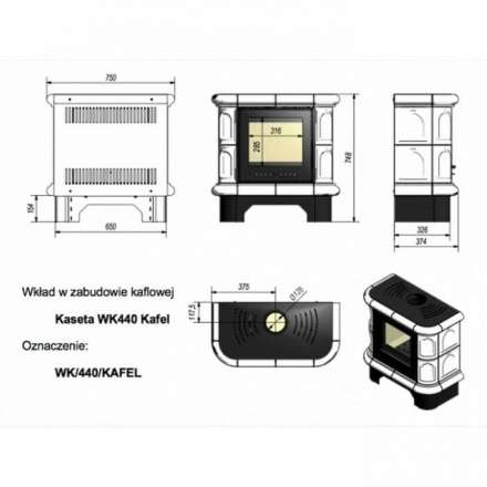 Купить кафельную печь камин Kratki WK/440/KAFEL/CZ Амазонка бай фото в Гродно