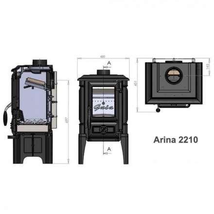 Печь GUCA Arina High из чугуна в Гродно