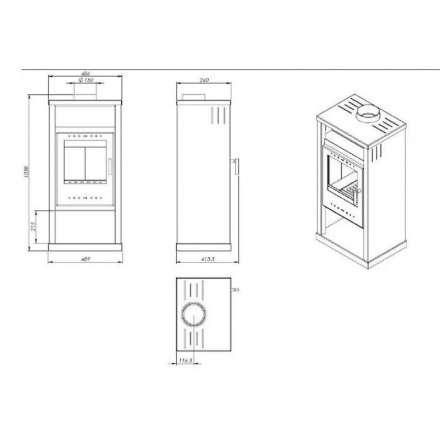 Купить Печь-камин NORDflam Pireus в Гродно Амазонка бай фото в Гродно