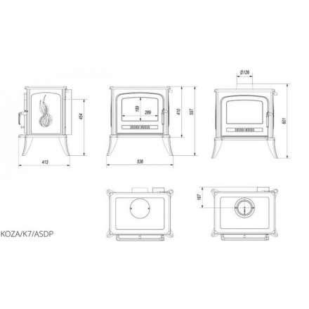 Купить Печь-камин чугунный Kratki Koza K7 с термостатом в Гродно Амазонка бай фото в Гродно