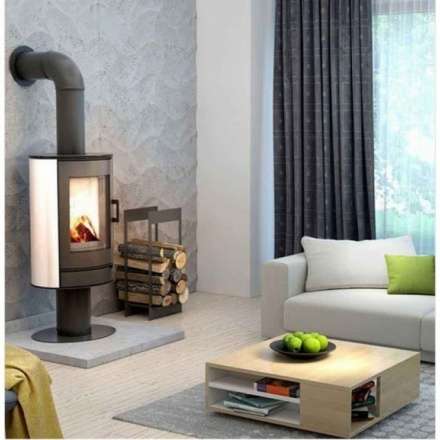 Купить Печь-камин Kratki KOZA/AB/S/N/KAFEL/BIALY (кафель белый) в интерьере в Гродно Амазонка бай фото в Гродно