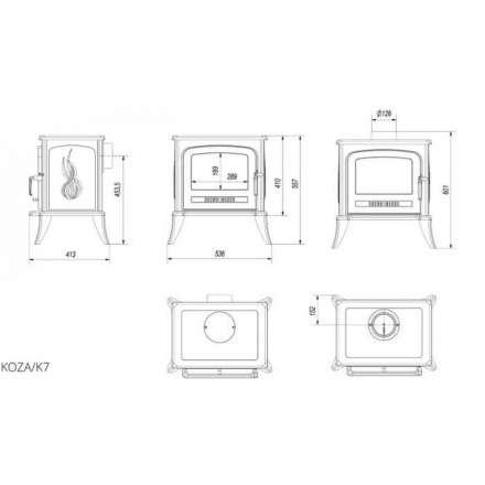 Печь-камин Kratki Koza K7 Амазонка бай фото в Гродно