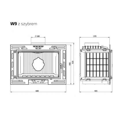Каминная топка Kawmet W9-12,8 кВт в Гродно
