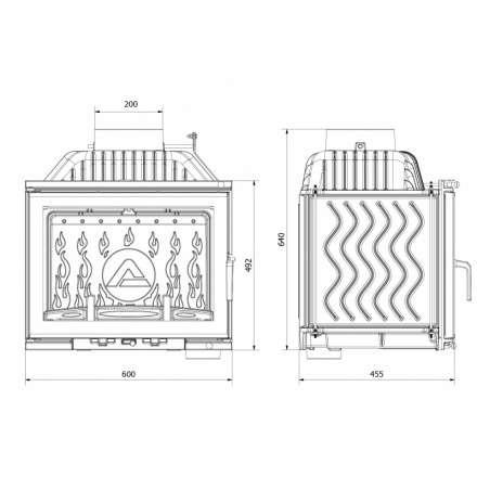 Каминная топка Kawmet W17 DECOR 14 кВт в Гродно