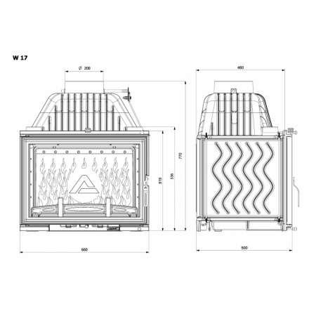 Каминная топка Kawmet W17 DECOR 16 кВт в Гродно