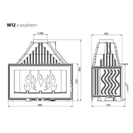 Каминная топка Kawmet W12-19,4 кВт в Гродно