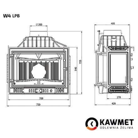 Каминная топка Kawmet W4PLB-14,5 кВт в Гродно