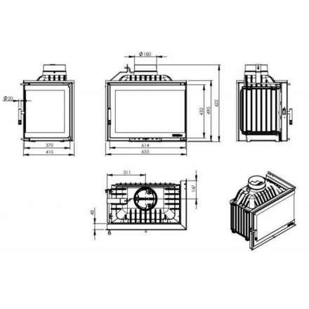 Каминная топка NORDflam Etna left в Гродно