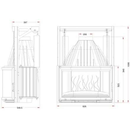 Каминная топка Invicta Prismatic 850 с подъёмом в Гродно