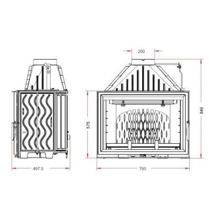 Каминная топка Invicta 800 Grande Vision с шибером в Гродно