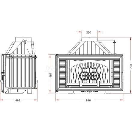 Каминная топка Invicta Horizontal 840 с шибером в Гродно