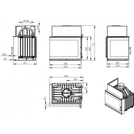 Каминная топка NORDflam Torn left в Гродно
