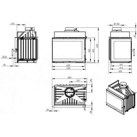 Каминная топка NORDflam Trent left в Гродно