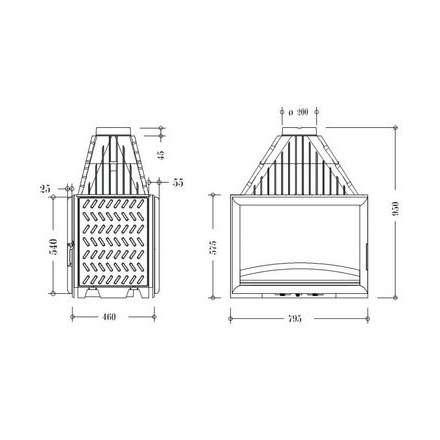 Каминная топка Invicta 800 Double Face в Гродно