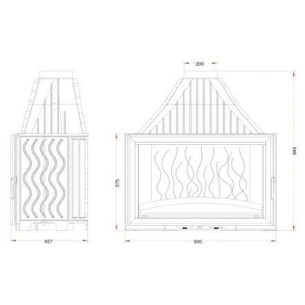 Каминная топка Invicta 900 Grand Vision с подъёмом в Гродно