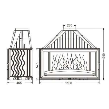 Каминная топка Invicta 1100 Grand Vision в Гродно