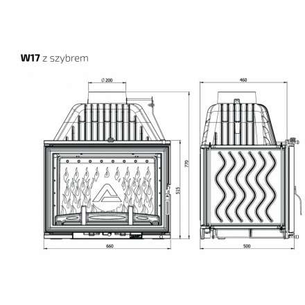 Каминная топка Kawmet W17 16 кВт в Гродно