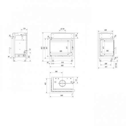 Каминная топка Kratki Maja/PW/BL/12/BS/W/Deco в Гродно