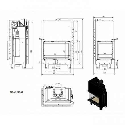 Каминная топка Kratki MBA/L/BS/G в Гродно
