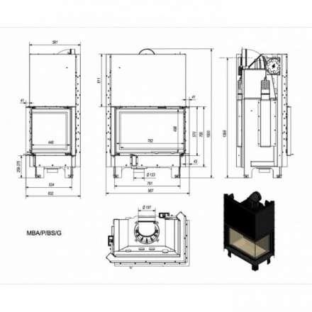 Каминная топка Kratki MBA/P/BS/G в Гродно