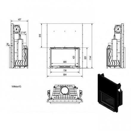 Каминная топка Kratki Wiktor/G в Гродно