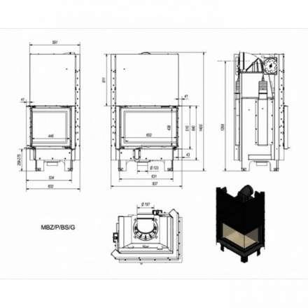 Каминная топка Kratki MBZ/P/BS/G в Гродно