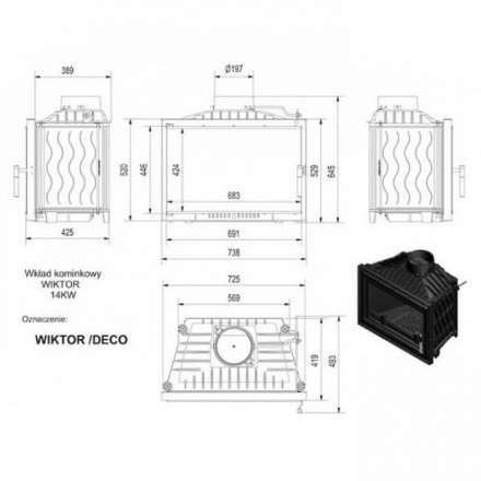 Каминная топка Kratki Wiktor/DECO в Гродно