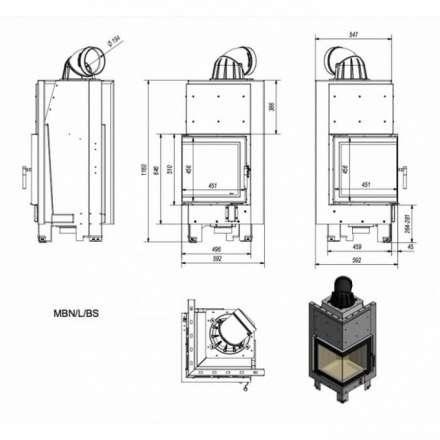 Каминная топка Kratki MBN/L/BS в Гродно
