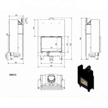 Каминная топка Kratki MBA/G в Гродно