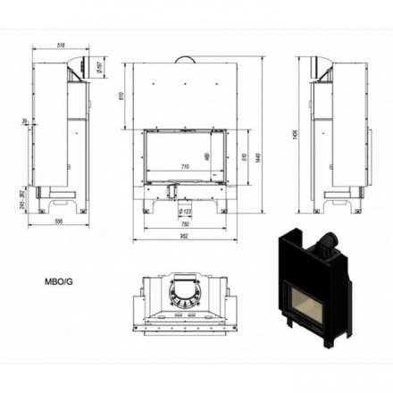 Каминная топка Kratki MBO/G в Гродно