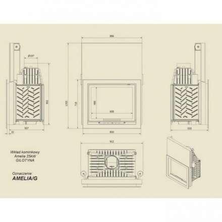Каминная топка Kratki Amelia/G в Гродно