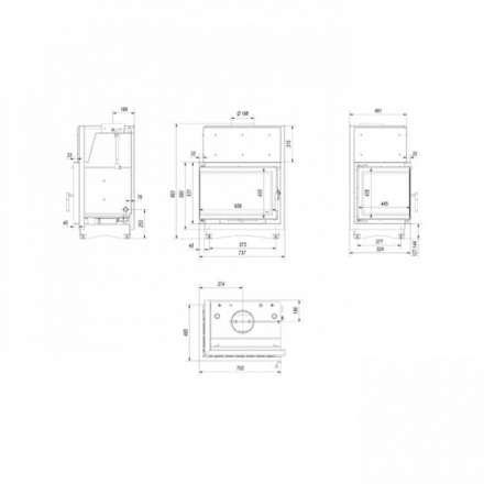 Каминная топка Kratki Zuzia/PW/BL/19/BS/W/Deco в Гродно